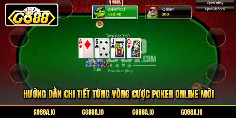 Hướng dẫn chi tiết từng vòng cược poker online mới